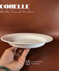 [Corelle USA thượng hạng] Combo 02 đĩa soup có vành Winter Frost White 15oz Rimmed Soup Bowl - 21cm