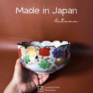 [Hàng Hiếm Japan 100%new] 01 Chiếc Thố Vẽ Lá Phong - Phong Cách Kyo Siêu Đẹp 19cm