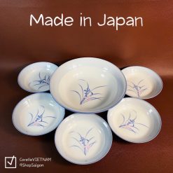 Hàng Hiếm Japan 100%New] Full Bộ 6 Món Sứ Lam Cao Cấp Hoa Lan