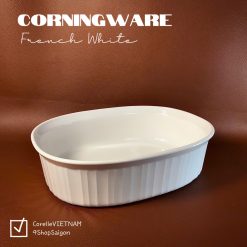 CorningWare - French White - Full Bộ Nồi Hầm/ Khuôn Nướng Thuỷ Tinh Hình Oval 1.8L