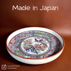 [Hàng Hiếm Japan 100% New] 01 Chiếc Khay Trà/ Dầm Trà Gốm Sứ Vẽ Ngũ Sắc 30.5cm - Uyên Ương Mẫu Đơn