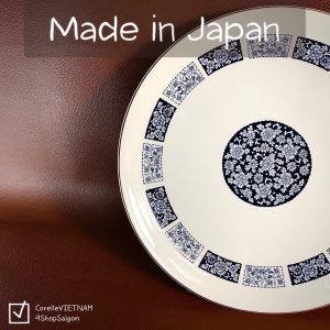 [Hàng Hiếm Japan 100%New] Mâm Bồng Sứ Men Rạn Cổ Toyotoki Họa Tiết Misono Xanh Coban Vintage