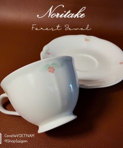 NORITAKE 100%New - Forest Jewel - 01 Set Trà Bằng Sứ Xương Vân Nổi Hoa Nhí