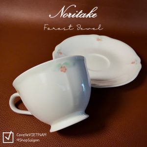 NORITAKE 100%New - Forest Jewel - 01 Set Trà Bằng Sứ Xương Vân Nổi Hoa Nhí