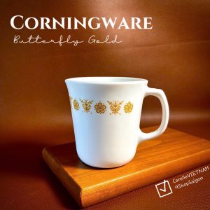 [Hiếm] CorningWare USA - Butterfly Gold - 01 Chiếc Cốc/ Ly Bằng Sứ Chịu Sốc Nhiệt